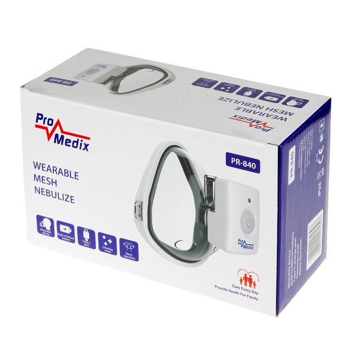 Nebulizzatore inalatore wireless portatile Promedix, kit, maschere, PR-840