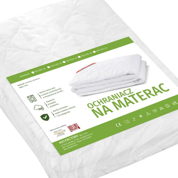 AIO FACTORY Ecco coprimaterasso trapuntato in filo con elastico, dimensioni 90 x 200 cm, bianco