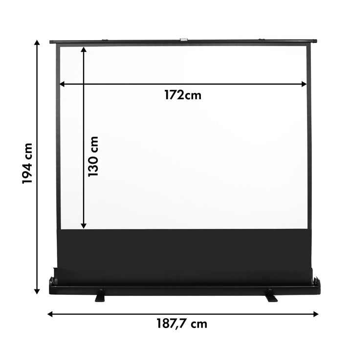 Schermo di proiezione portatile Maclean, compatto, da pavimento, 86", 4:3, MC-963