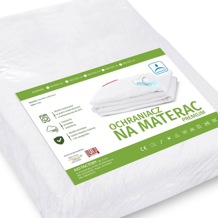 AIO FACTORY Ecco Coprimaterasso impermeabile con elastico 160x200cm  200gr/m2, colore bianco