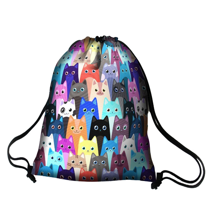 Zaino saccaBertoni, stampa a colori, impermeabile, motivo Miao, EE0035