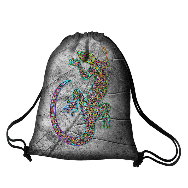 Bertoni WP06 Zaino sacca Sacco Design Zaino a corde Borsa Coulisse, motivo Lizard