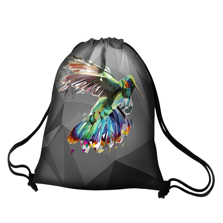 Bertoni WP30 Zaino sacca Sacco Design Zaino a corde Borsa Coulisse, motivo colibrì