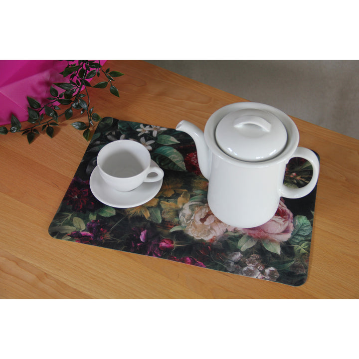 Tappetino da tavolo o da scrivania, Tovaglietta decorativa, in feltro, 29x42 cm, Bouquet, Bertoni