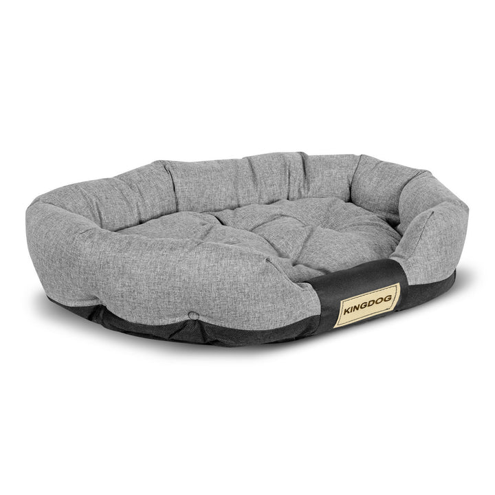 Letto per cani Letto ovale impermeabile in PVC Codura 100% poliestere Peso: 240gr/m2 Grigio scuro (115x95cm)