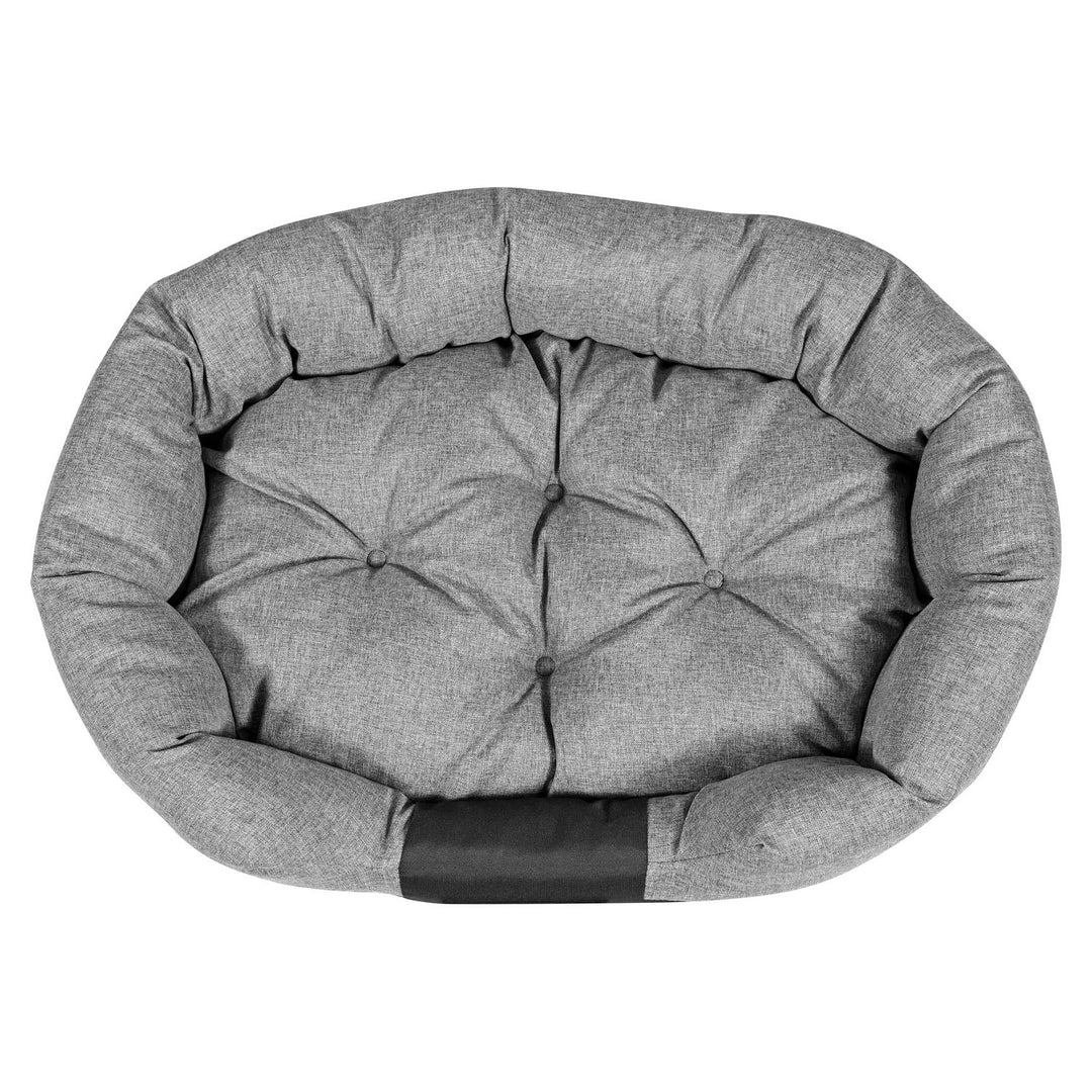 Letto per cani Letto ovale impermeabile in PVC Codura 100% poliestere Peso: 240gr/m2 Grigio scuro (115x95cm)