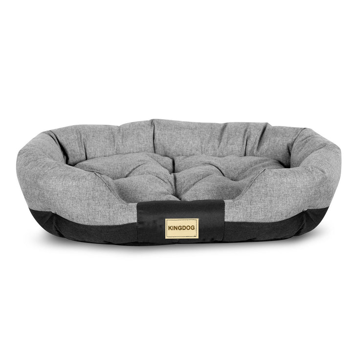 Letto per cani Letto ovale impermeabile in PVC Codura 100% poliestere Peso: 240gr/m2 Grigio scuro (115x95cm)