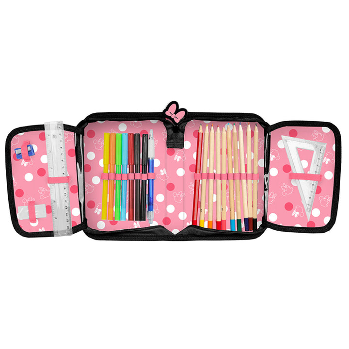 Astuccio per matite Paso Minnie con accessori DM23KK-001 19,5 x 13 x 3,5 cm
