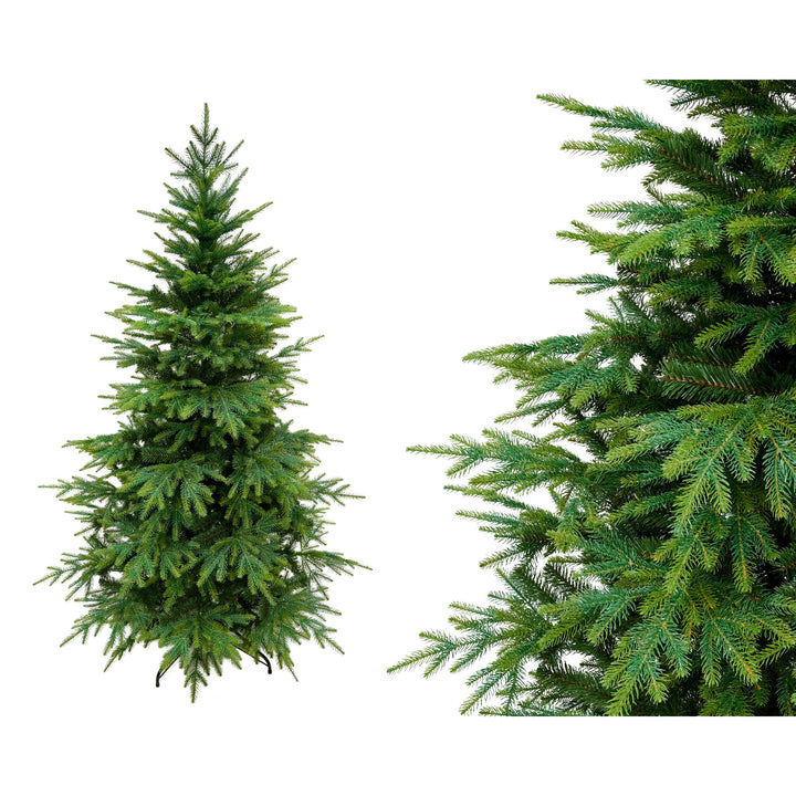 Virpol, Albero di Natale artificiale Abete rosso caucasico, supporto in metallo, 190 cm