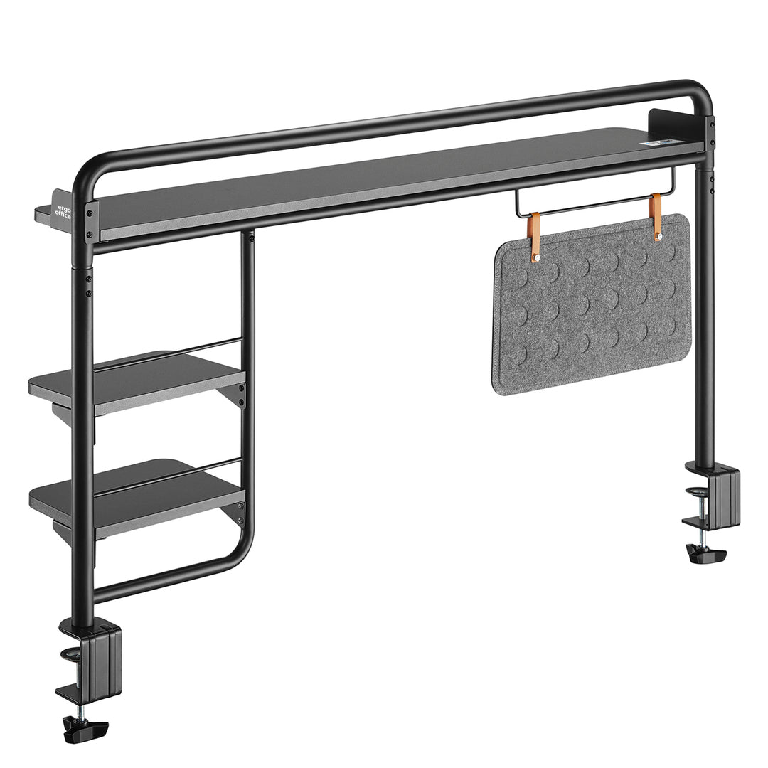 Ripiano Scaffale da scrivania Ergo Office, a clip, fino a 20 kg, nero, ER-452