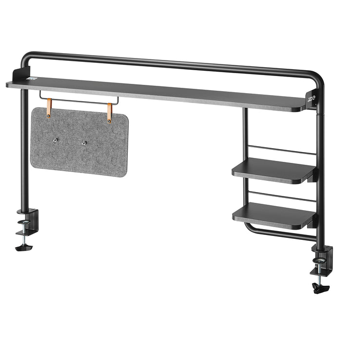 Ripiano Scaffale da scrivania Ergo Office, a clip, fino a 20 kg, nero, ER-452