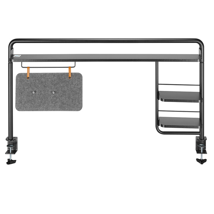 Ripiano Scaffale da scrivania Ergo Office, a clip, fino a 20 kg, nero, ER-452