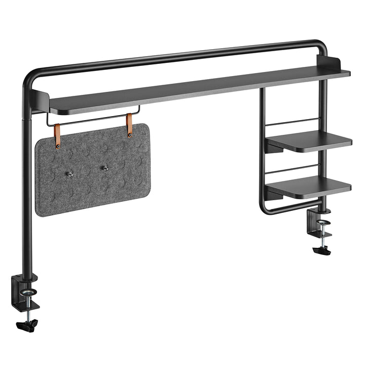 Ripiano Scaffale da scrivania Ergo Office, a clip, fino a 20 kg, nero, ER-452