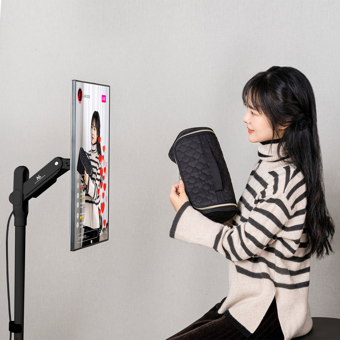 Supporto mobile per monitor/TV Maclean, molla a gas, 17"-35", 2-10kg, nero, MC-970B