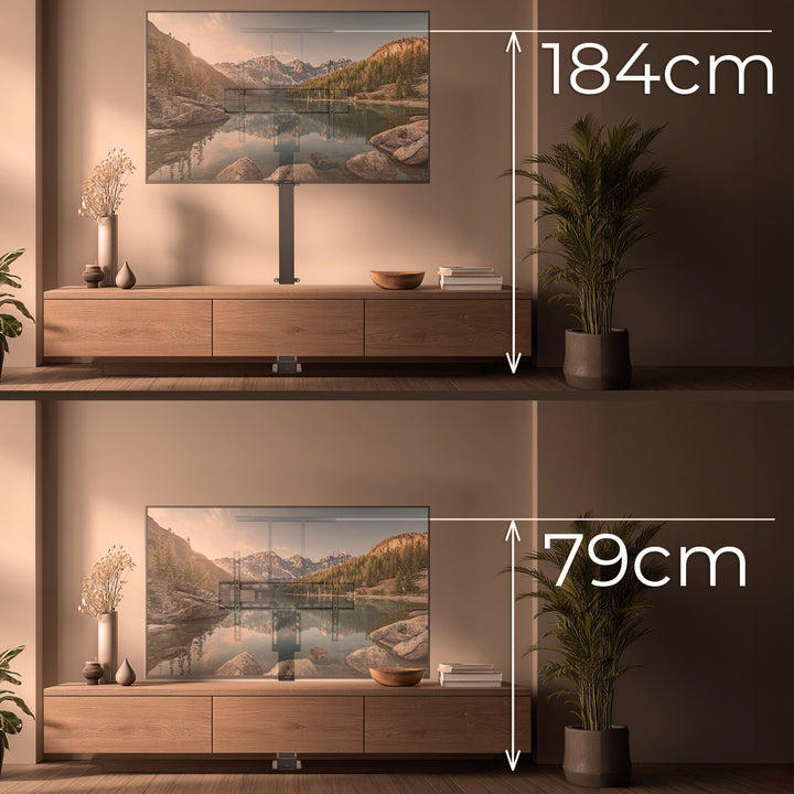 Maclean Supporto elettrico estraibile, compatibile con TUYA, 37''-80'', VESA 600x400, max 60kg, Telecomando incluso MC-866T