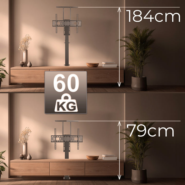 Maclean Supporto elettrico estraibile, compatibile con TUYA, 37''-80'', VESA 600x400, max 60kg, Telecomando incluso MC-866T