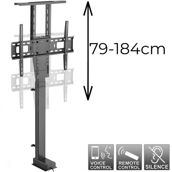 Maclean Supporto elettrico estraibile, compatibile con TUYA, 37''-80'', VESA 600x400, max 60kg, Telecomando incluso MC-866T