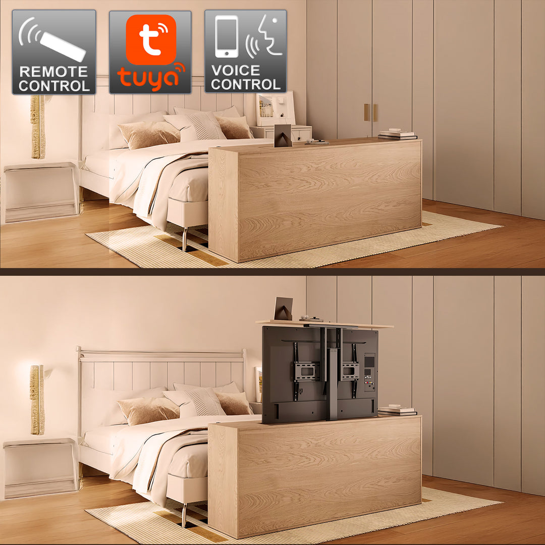 Maclean Supporto elettrico estraibile, compatibile con TUYA, 37''-80'', VESA 600x400, max 60kg, Telecomando incluso MC-866T