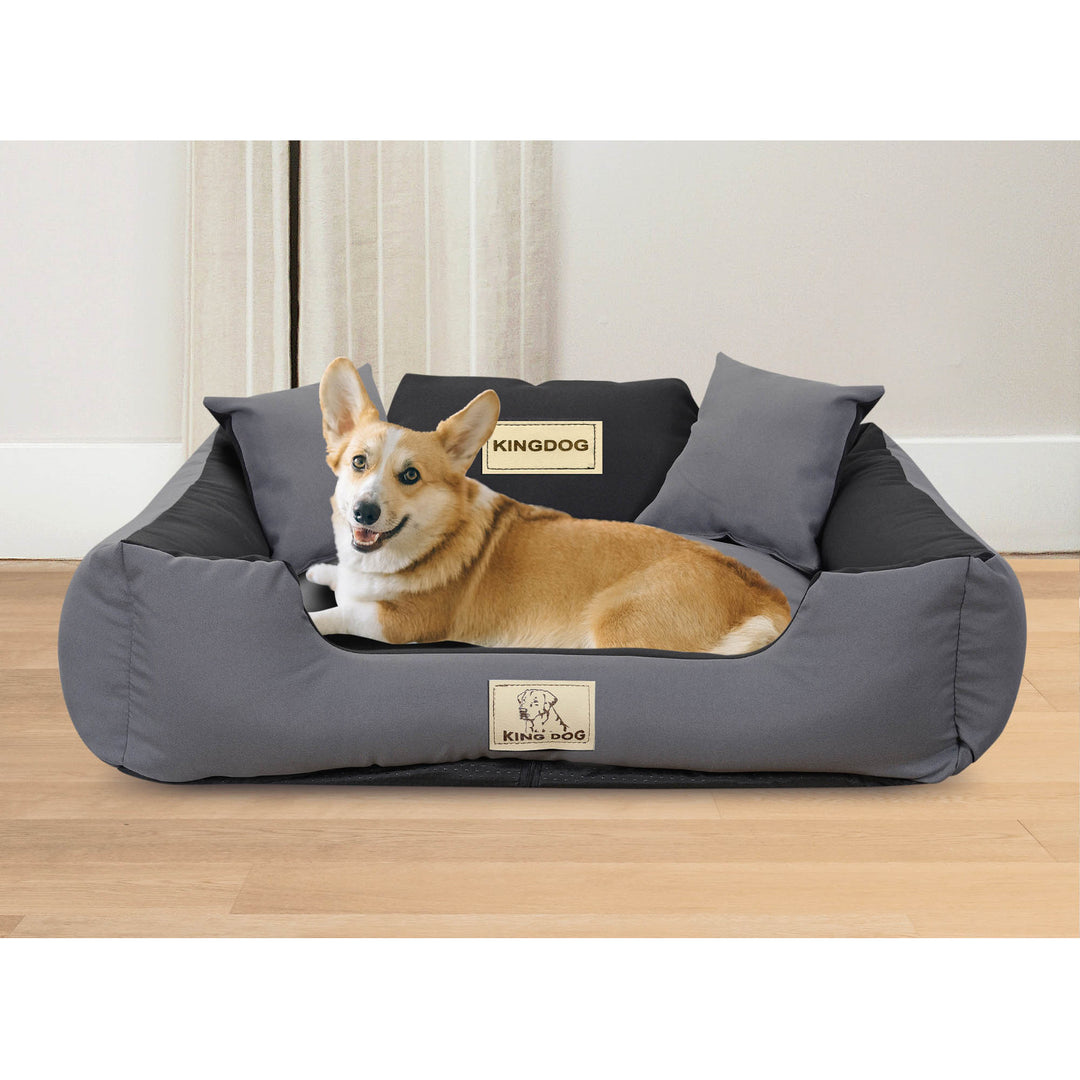 KINGDOG KINMIC100/75C-SZ Letto per cani 100x75 cm grigio/nero