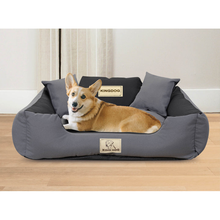 KINGDOG KINMIC100/75C-SZ Letto per cani 100x75 cm grigio/nero