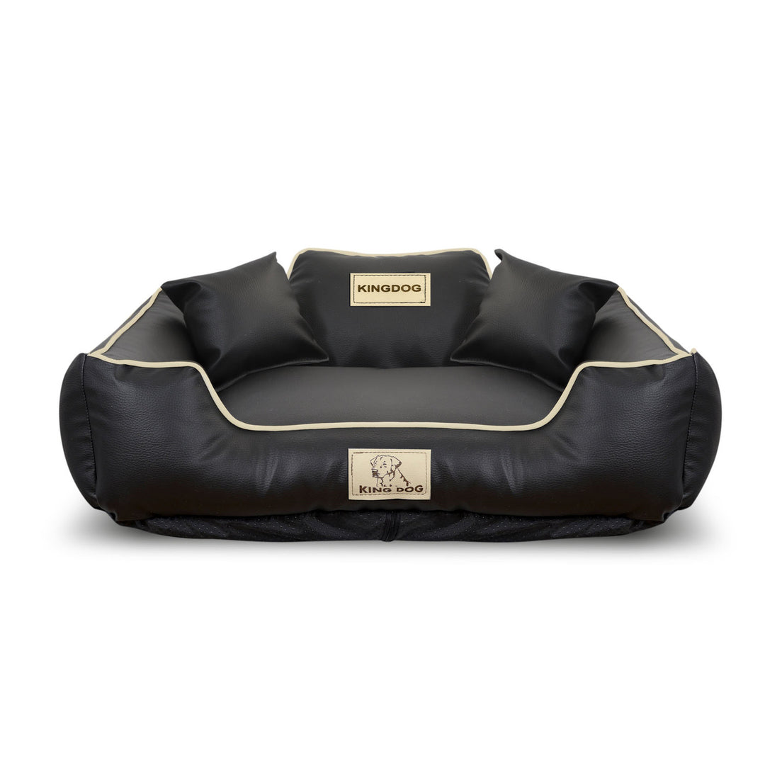 KINGDOG Letto per cani 100 x 75 cm nero, in ecopelle
