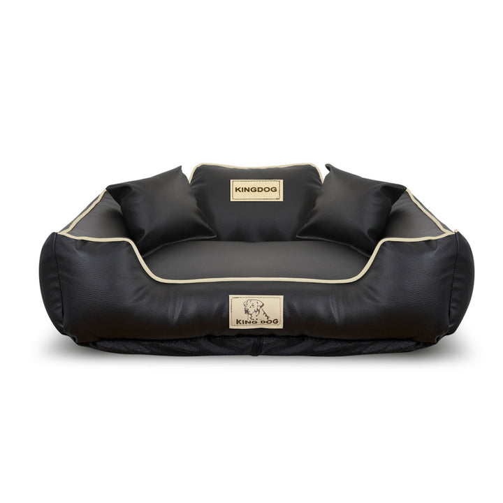KINGDOG Letto per cani 100 x 75 cm nero, in ecopelle