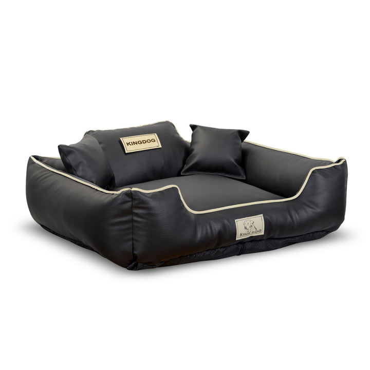 KINGDOG Letto per cani 100 x 75 cm nero, in ecopelle