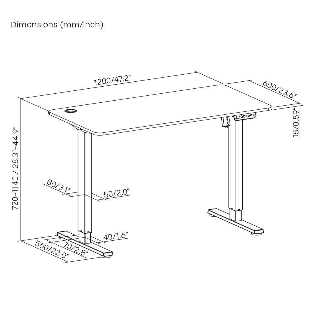 Scrivania Ergo Office con regolazione elettrica dell'altezza, per stare in piedi e seduti, altezza massima 114 cm, ER-451