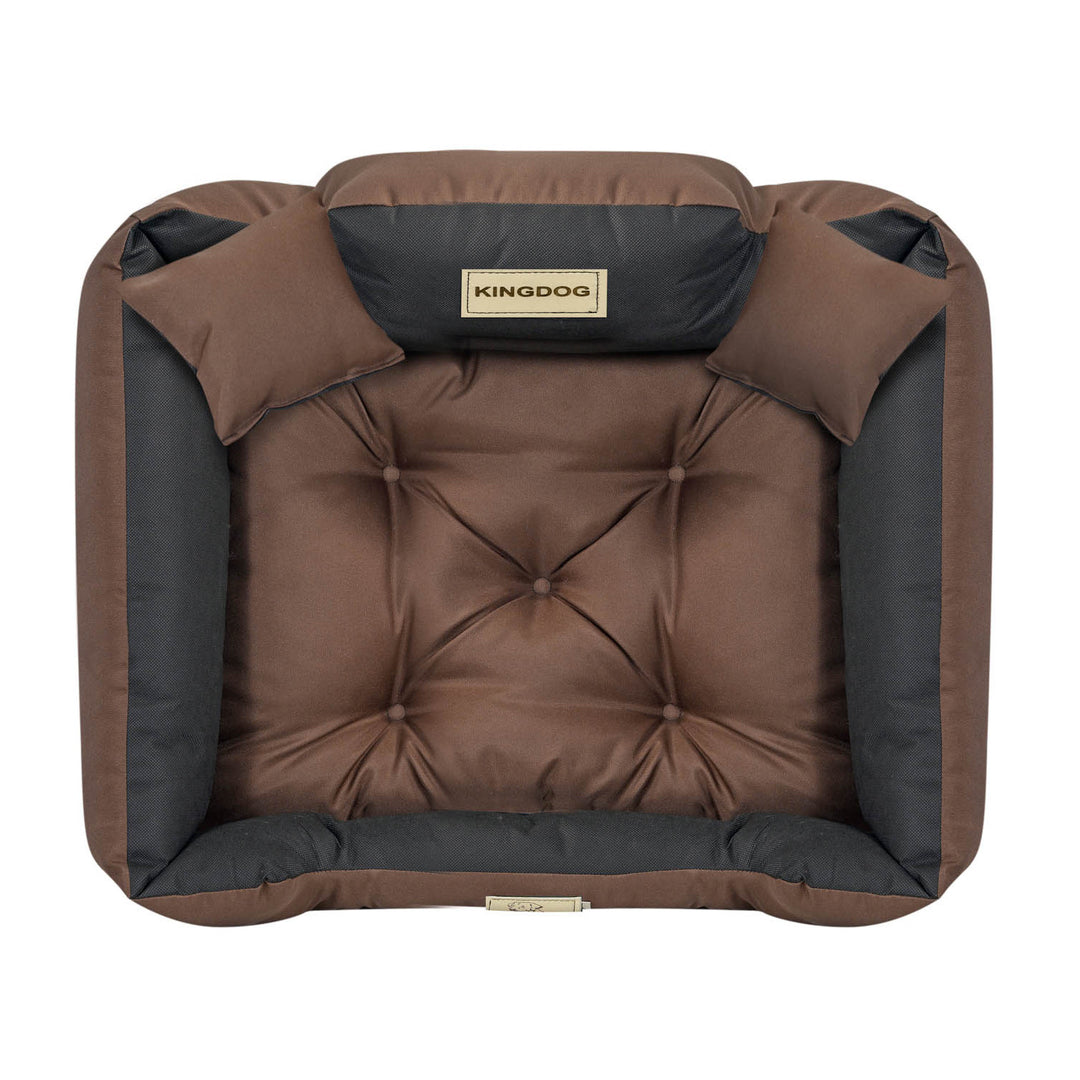 KINGDOG Letto per cani 130 x 105 cm Cuccia impermeabile, colore marrone e nero