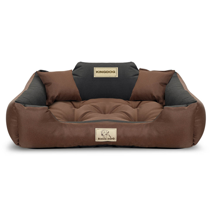 KINGDOG Letto per cani 130 x 105 cm Cuccia impermeabile, colore marrone e nero