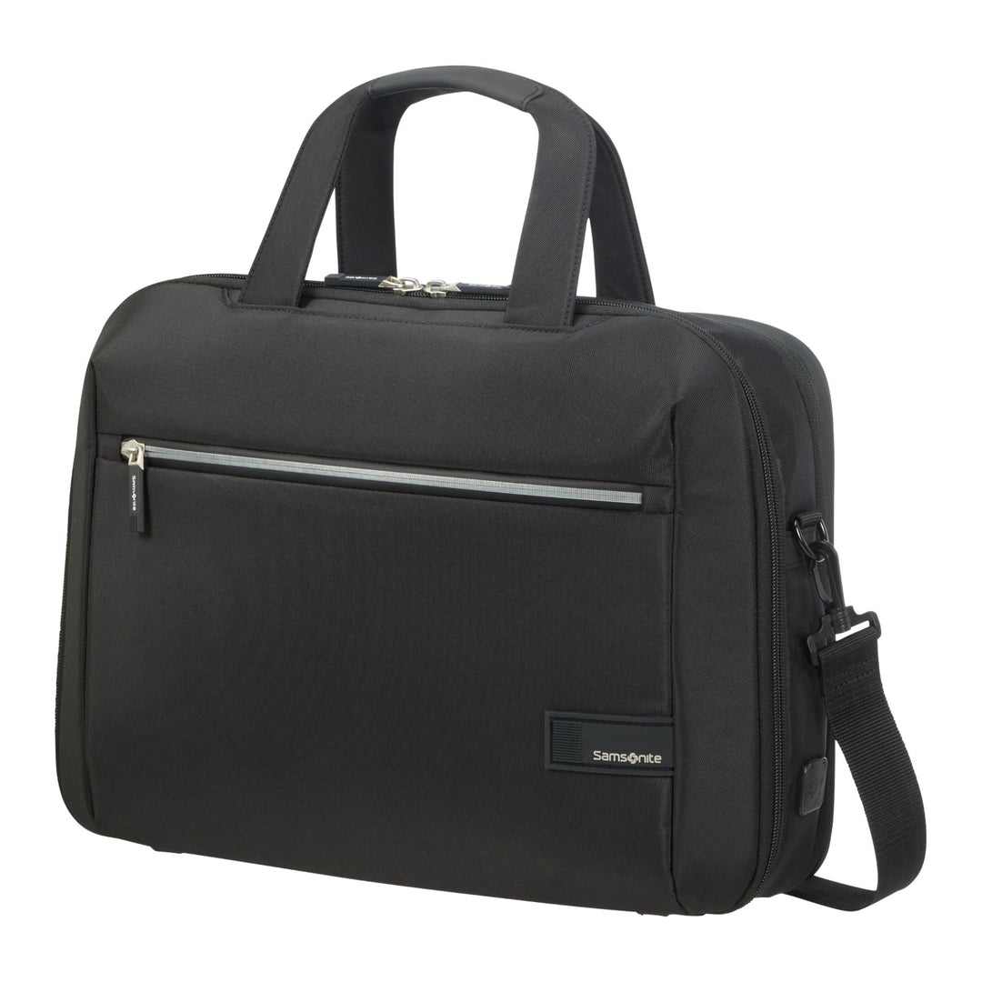 Samsonite Litepoint Bailhandle 15,6" borsa per laptop nera con porta USB e cerniera riflettente