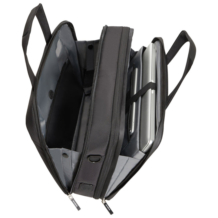 Samsonite Litepoint Bailhandle 15,6" borsa per laptop nera con porta USB e cerniera riflettente