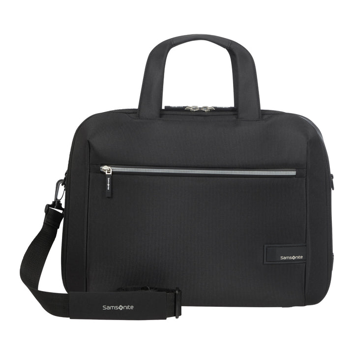 Samsonite Litepoint Bailhandle 15,6" borsa per laptop nera con porta USB e cerniera riflettente
