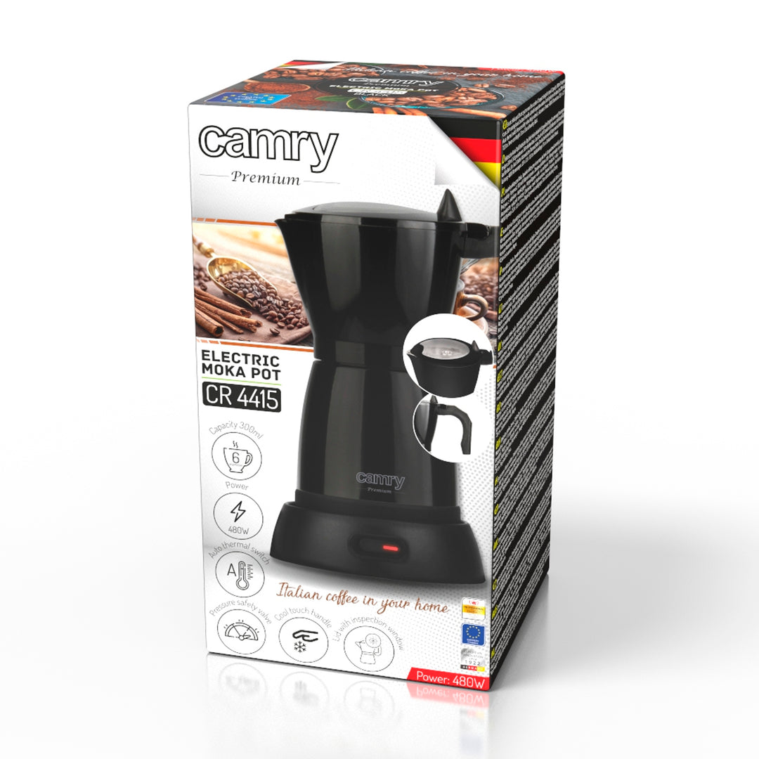Moka Camry CR 4415B Macchina da caffè elettrica da 300 ml per 6 tazze di espresso