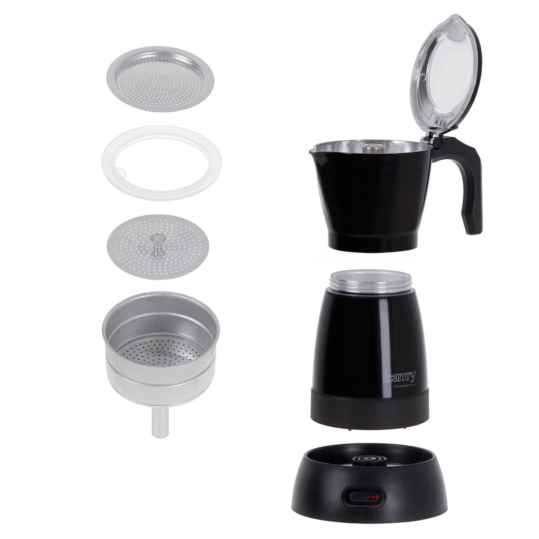 Moka Camry CR 4415B Macchina da caffè elettrica da 300 ml per 6 tazze di espresso