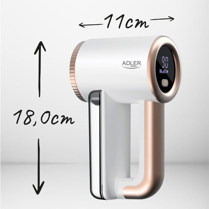Rasoio per tessuti Adler, ricarica USB, display LCD, velocità a 3 livelli, spazzola, AD 9617