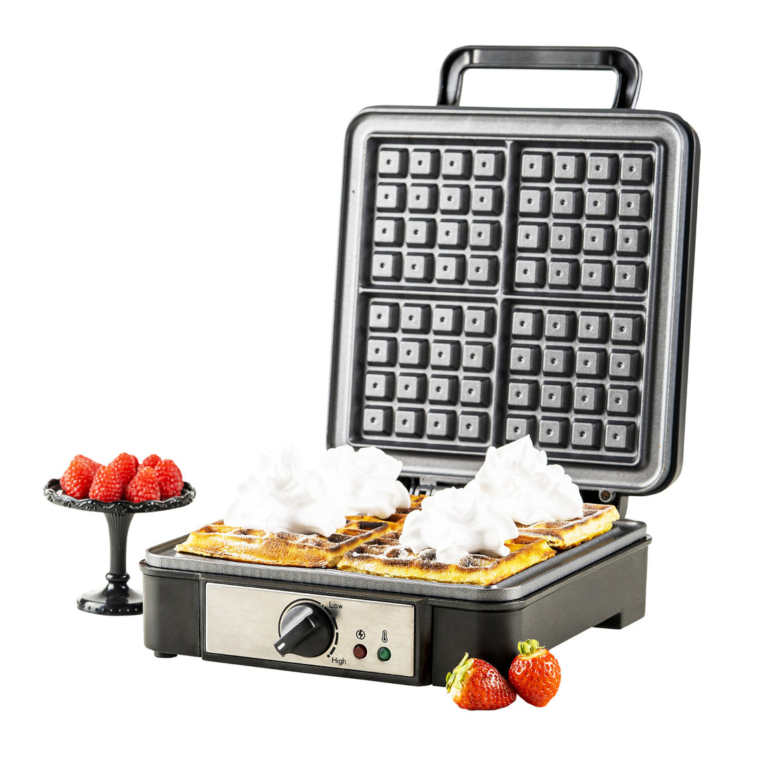 Macchina per waffle Adler, per 4 waffle, controllo della temperatura, 1800W, AD 3049