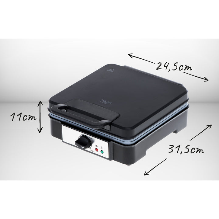 Macchina per waffle Adler, per 4 waffle, controllo della temperatura, 1800W, AD 3049