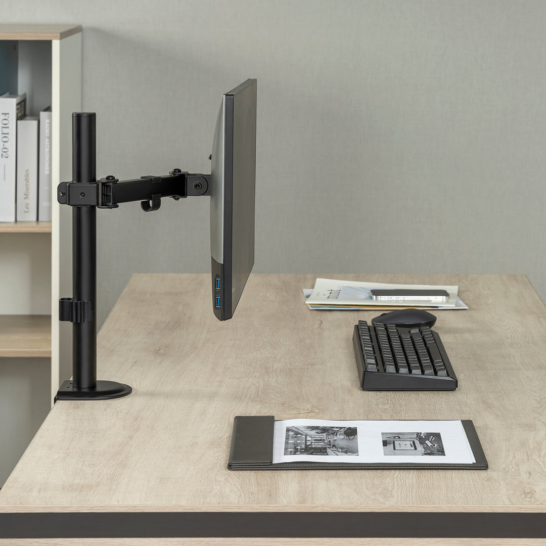 Maclean MC-572N Supporto da tavolo per monitor LCD, braccio singolo, VESA 75x75 e 100x100, 17-32", 9 kg,