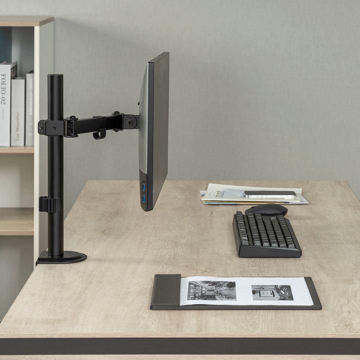 Maclean MC-572N Supporto da tavolo per monitor LCD, braccio singolo, VESA 75x75 e 100x100, 17-32", 9 kg,