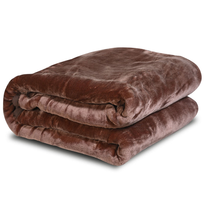 Tessuto anallergico Materiale: 100%, peso: 570 g/m2 Coperta liscia in fibre di alta qualità (160 x 200 cm, marrone)