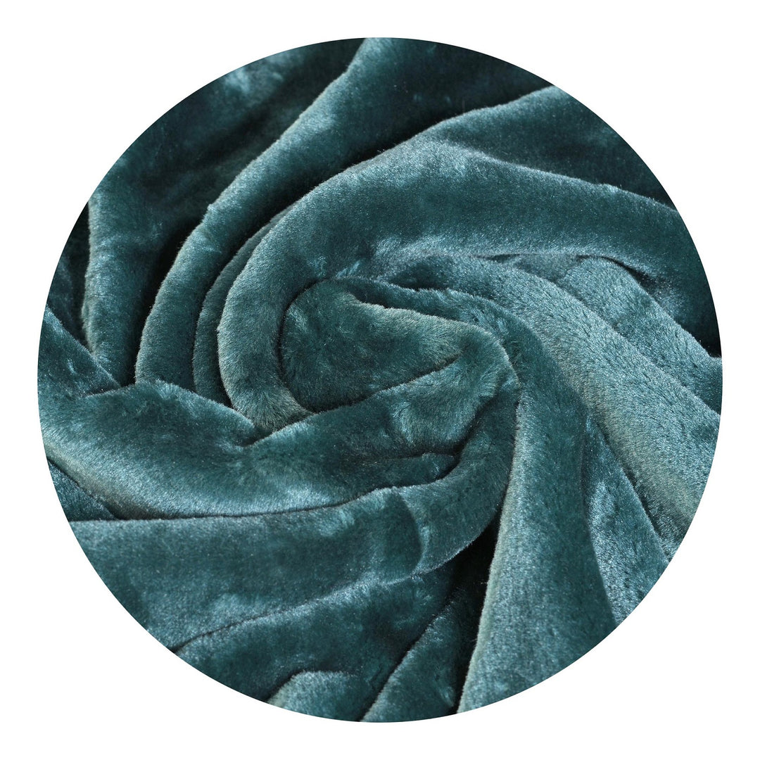 Coperta acrilico 100%, peso: 570 g/m2 Coperta liscia in fibre di alta qualità (160 x 200 cm, verde)