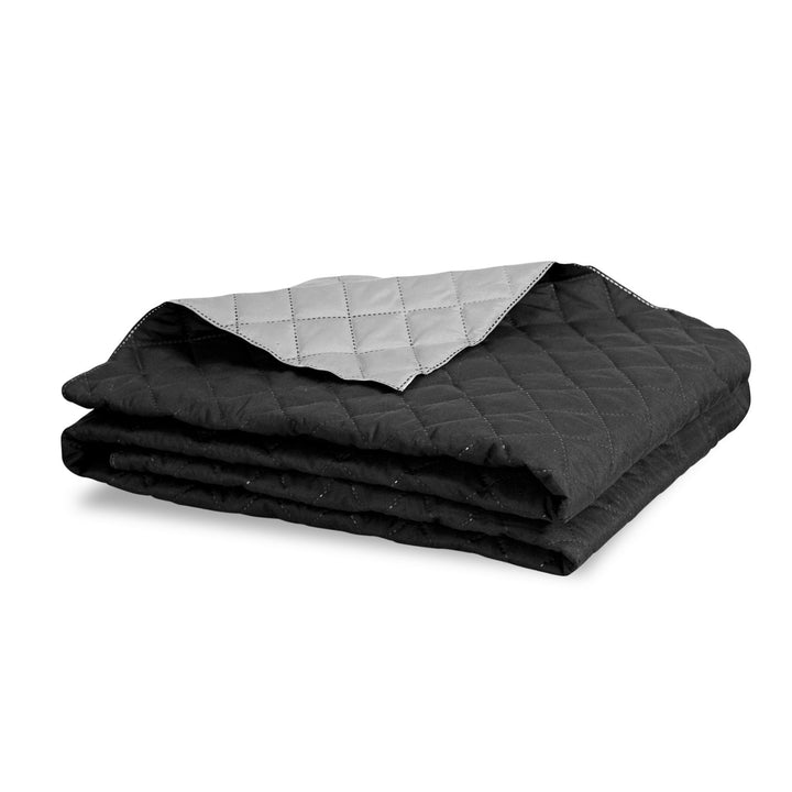 Copriletto Medicline Coperta trapuntata matrimoniale per il letto 100% microfibra poliestere antiallergica 200 x 220 cm, grigio/nero