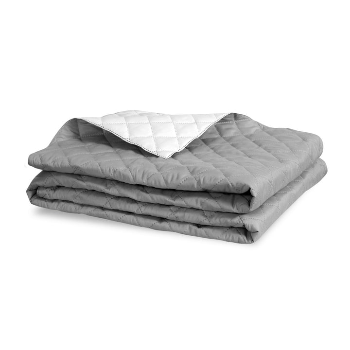 Copriletto Medicline, trapuntato a doppia faccia, colore grigio/bianco, 200x220 cm