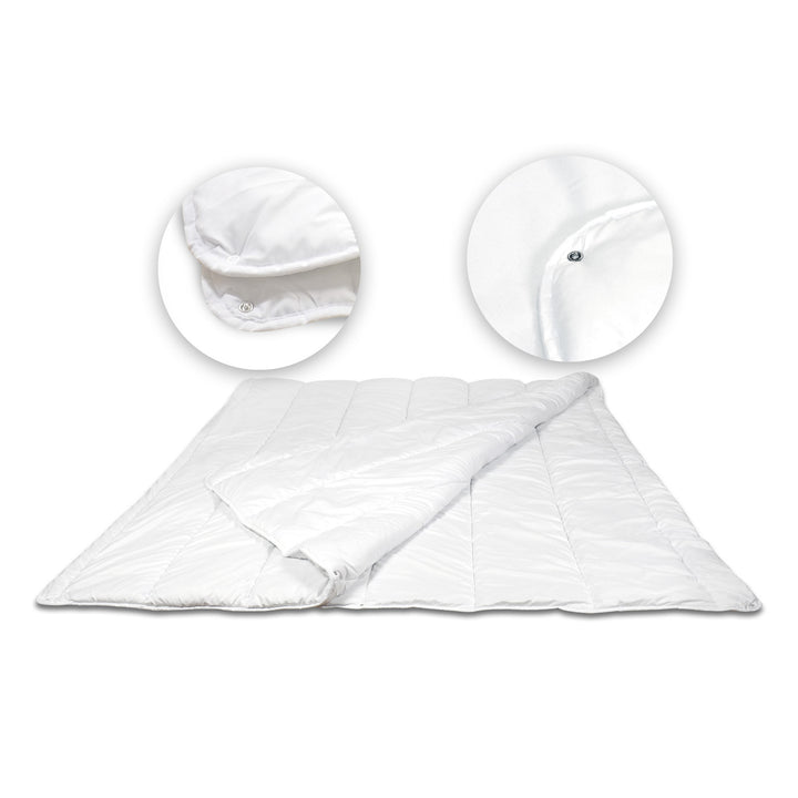 Medicline Piumino 4-Seasons All-Season Copriletto in silicone Coperta antiallergica in microfibra (200 x 220 cm, bianco)