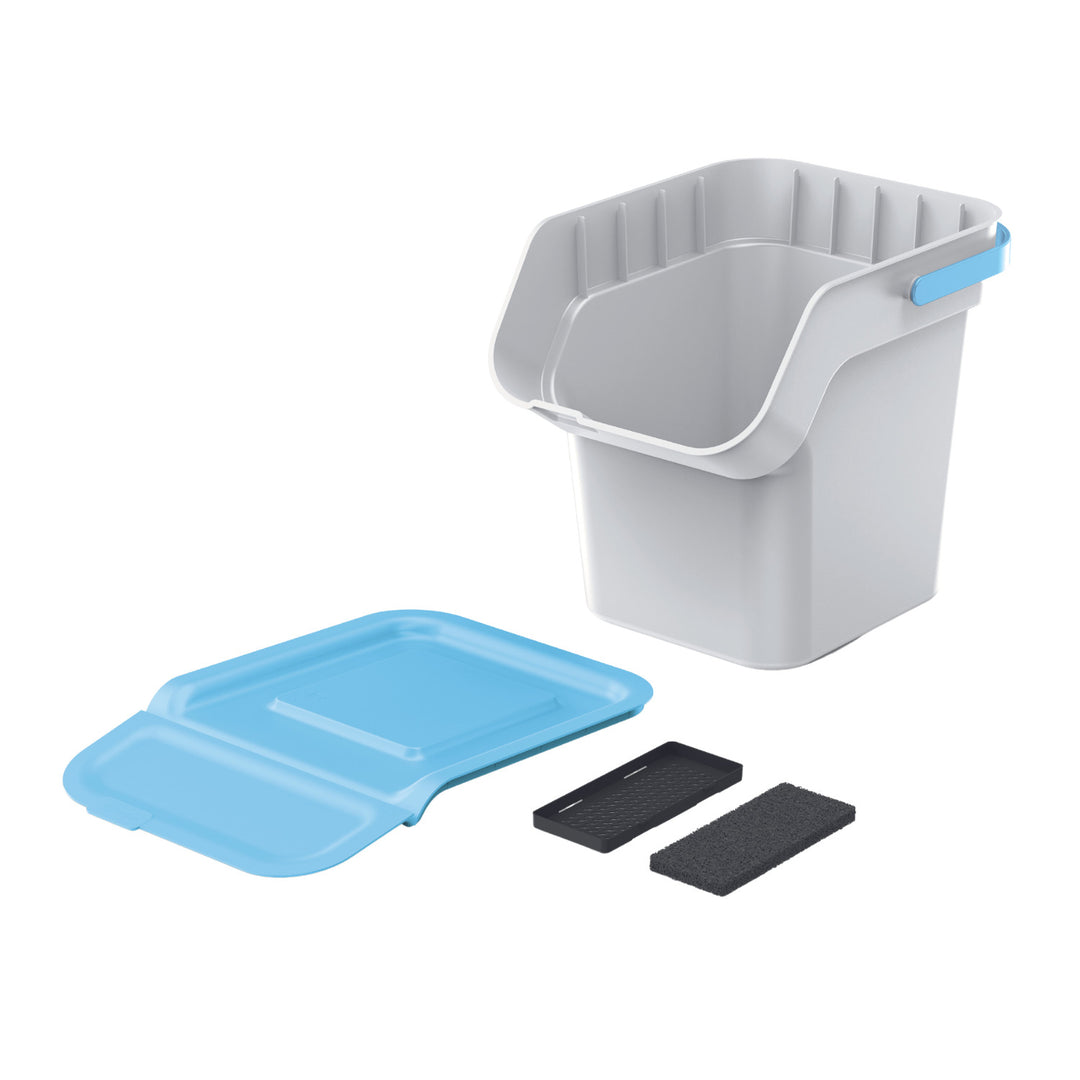 Set di contenitori per rifiuti Keden, per la raccolta differenziata, 4x20 litri, cenere, Kaddi Q Set