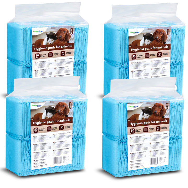 GB495 Tappetini igienici per cani/gatti Assorbenti igienici per imparare a fare pipì Tappetini da addestramento monouso a 6 strati 200 pz.