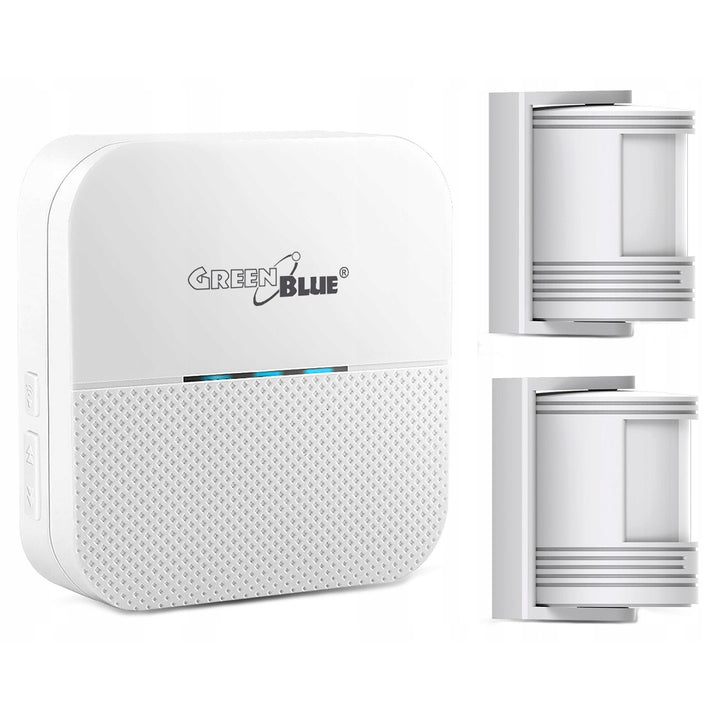 Campanello senza fili GreenBlue, 2 rilevatori di movimento, 52 melodie, bianco, 230V AC, max 8 rilevatori, GB212