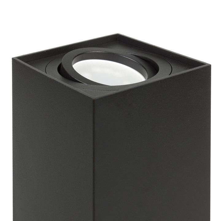 Tubo Maclean / apparecchio a superficie, faretto, alogeno, quadrato, alluminio, lampadina 5W GU10, 80x80x115mm, colore nero, MCE426 B +