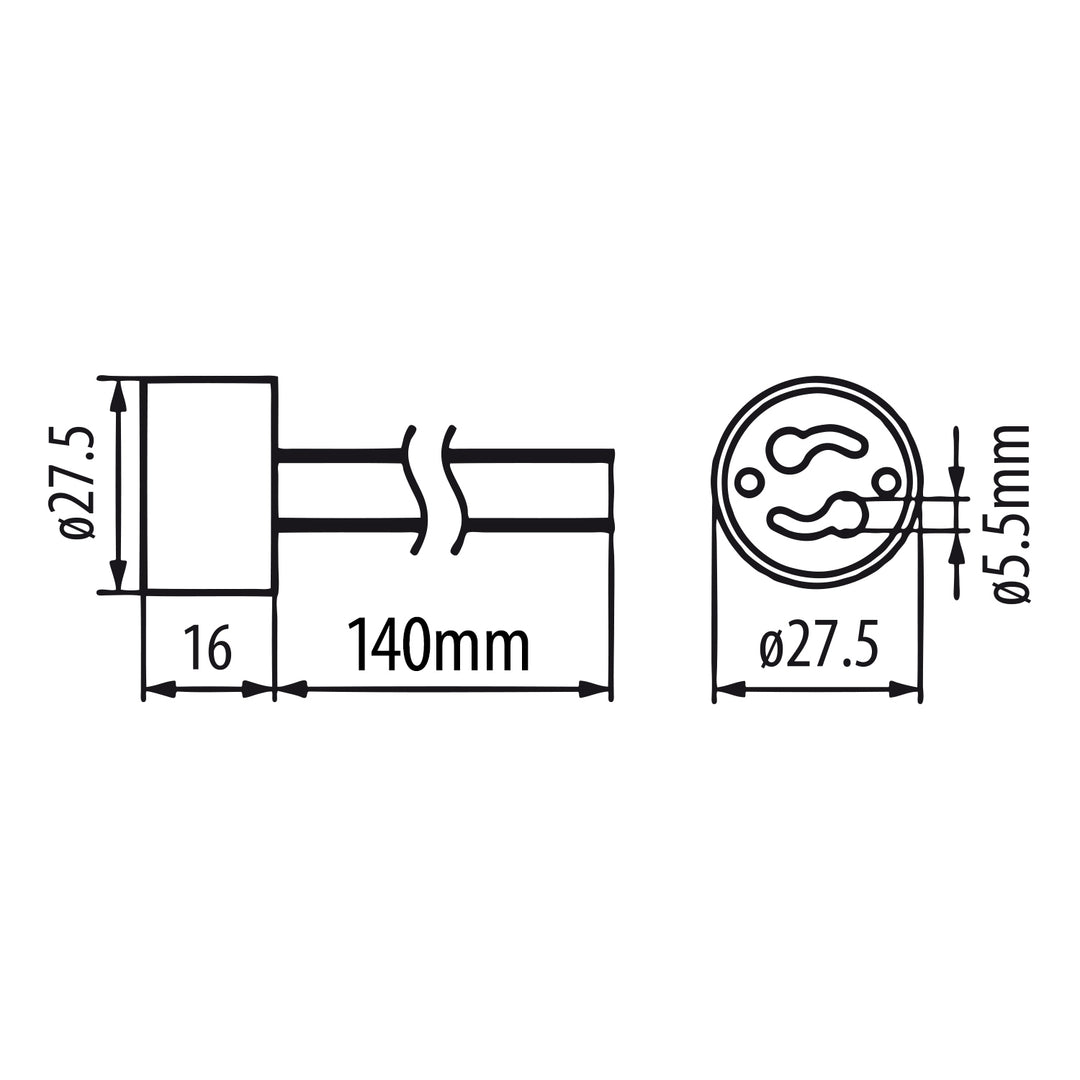 10x presa di connessione Maclean, presa ceramica GU10, 250V~, corrente nominale massima 2A, lunghezza cavo 14cm, MCE428